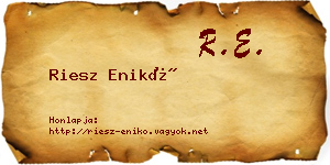 Riesz Enikő névjegykártya